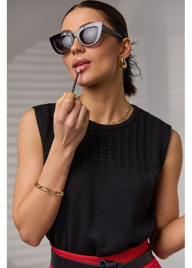 Топ ажурний 2471 Чорний Triko Bakh (368651289)