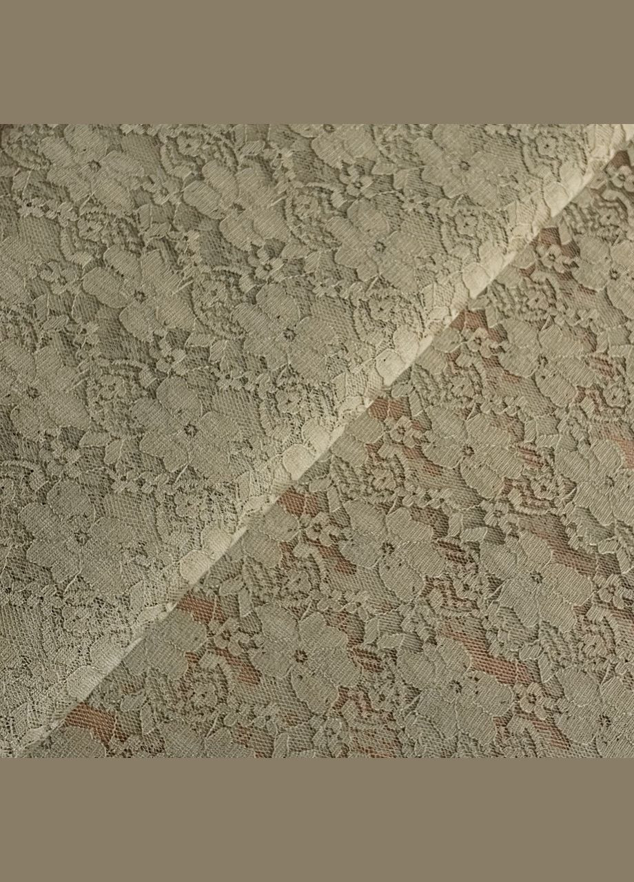 Тканина мереживо гіпюр стрейч бежевий пог. м. No Brand (329743859)