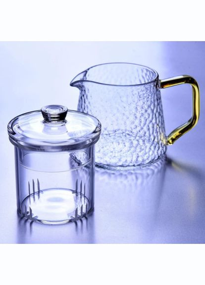 Чайник заварник скляний жаростійкий Handblown Ручна робота 550 мл (608) Jingpin (285452096)