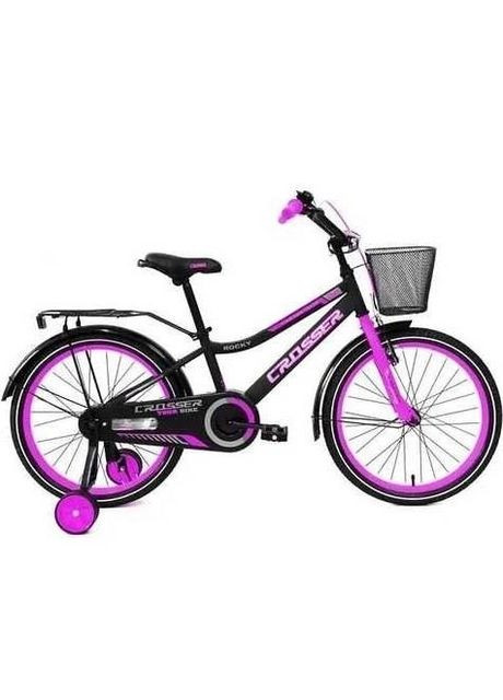 Дитячий велосипед Rocky -13 з кошиком і дод. коліщатками 4503 Фіолетовий, 14 Crosser (267810107)