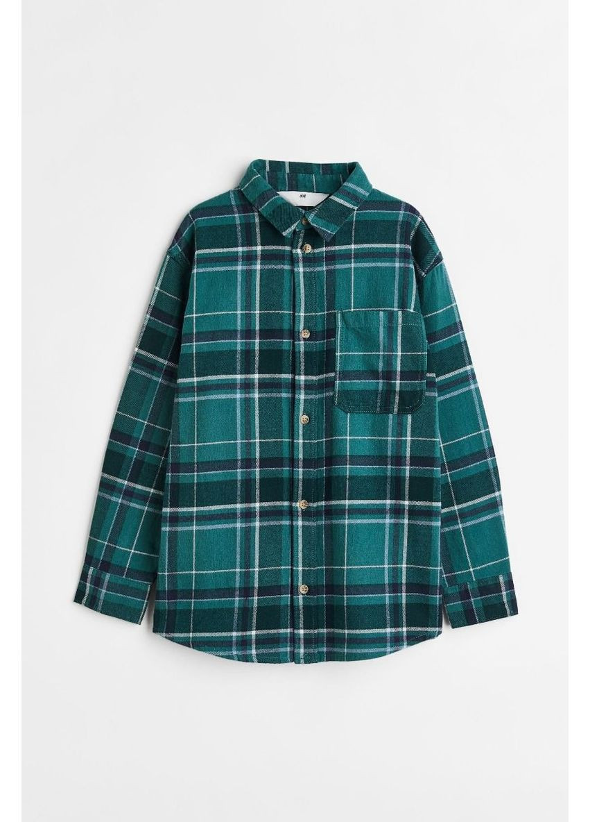 Зеленая рубашка H&M