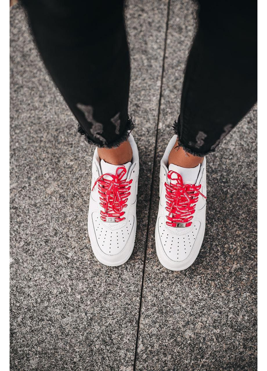 Білі Осінні кросівки чоловічі nike air force 1 supreme white найк аір форс 1 преміум No Brand