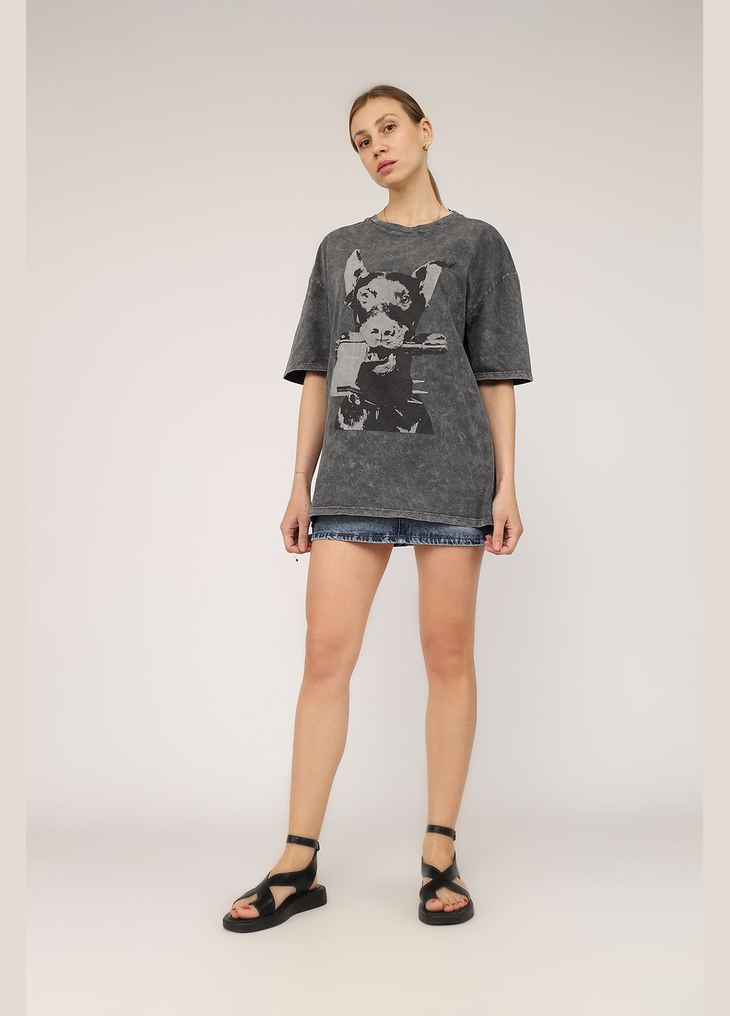 Футболка з коротким рукавом жіноча колір сірий CB-00274542 MUEZZA - (330223112)