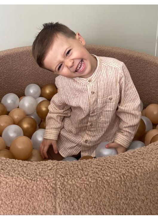 Дитячий сухий басейн з хутра Тедді (100х40 см) JoyfulKids (370665073)