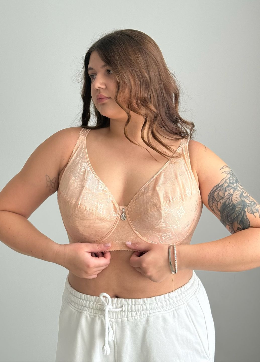 Бежевий мереживний бюстгальтер колекції «зваба» VIDCHUY
