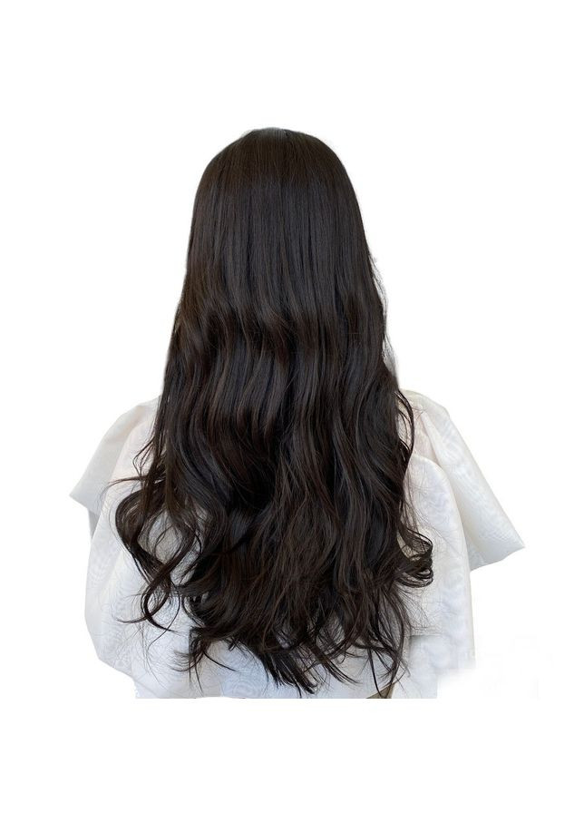 Парик женский длинный волнистый коричневый темный без челки с пробором 70см No Brand 7574 (299317365)