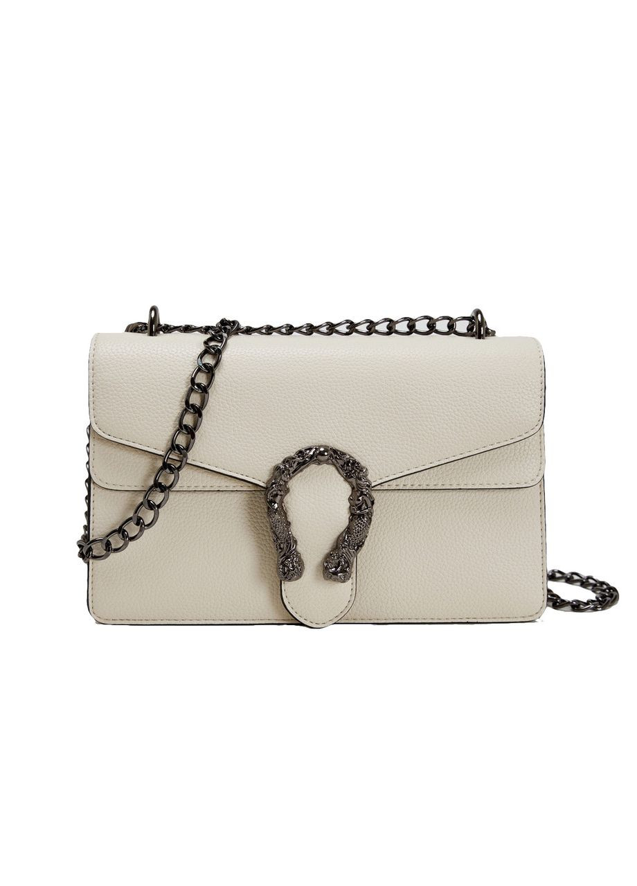 Женская классическая сумка 5854 кросс-боди с железной подковой белая No Brand (296008105)