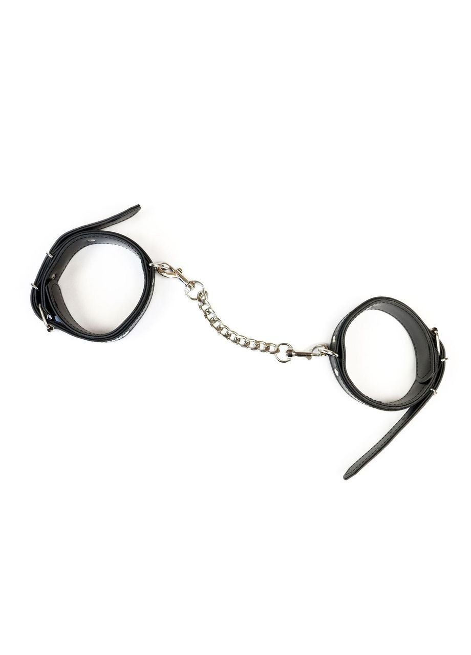 Набір BDSM Art of Sex - Emoji, наручники та поножі, екошкіра, чорний No Brand (303886047)