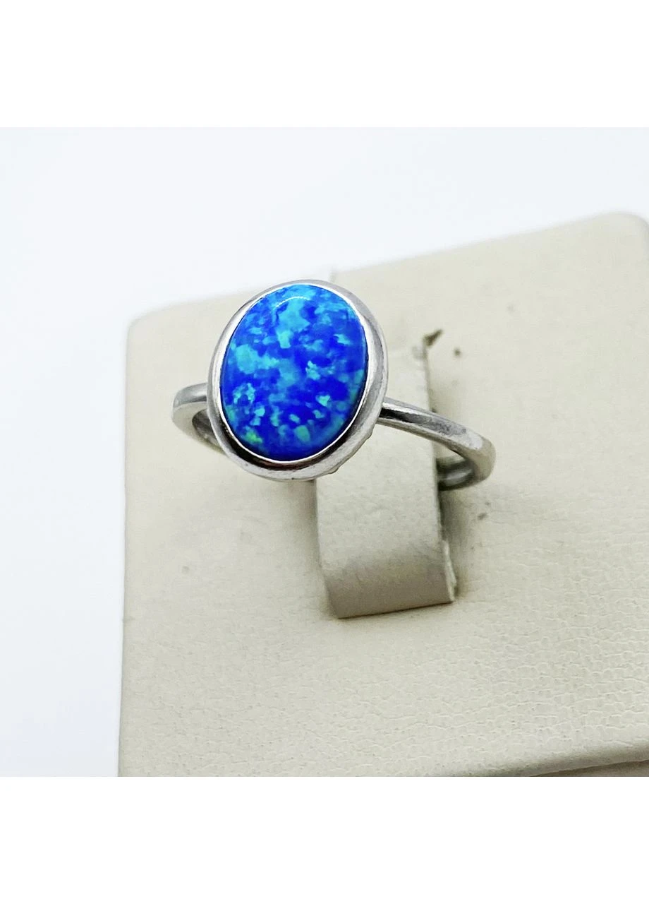 Кольцо серебряное с голубым опалом 18 2,31 г No Brand (382676769)