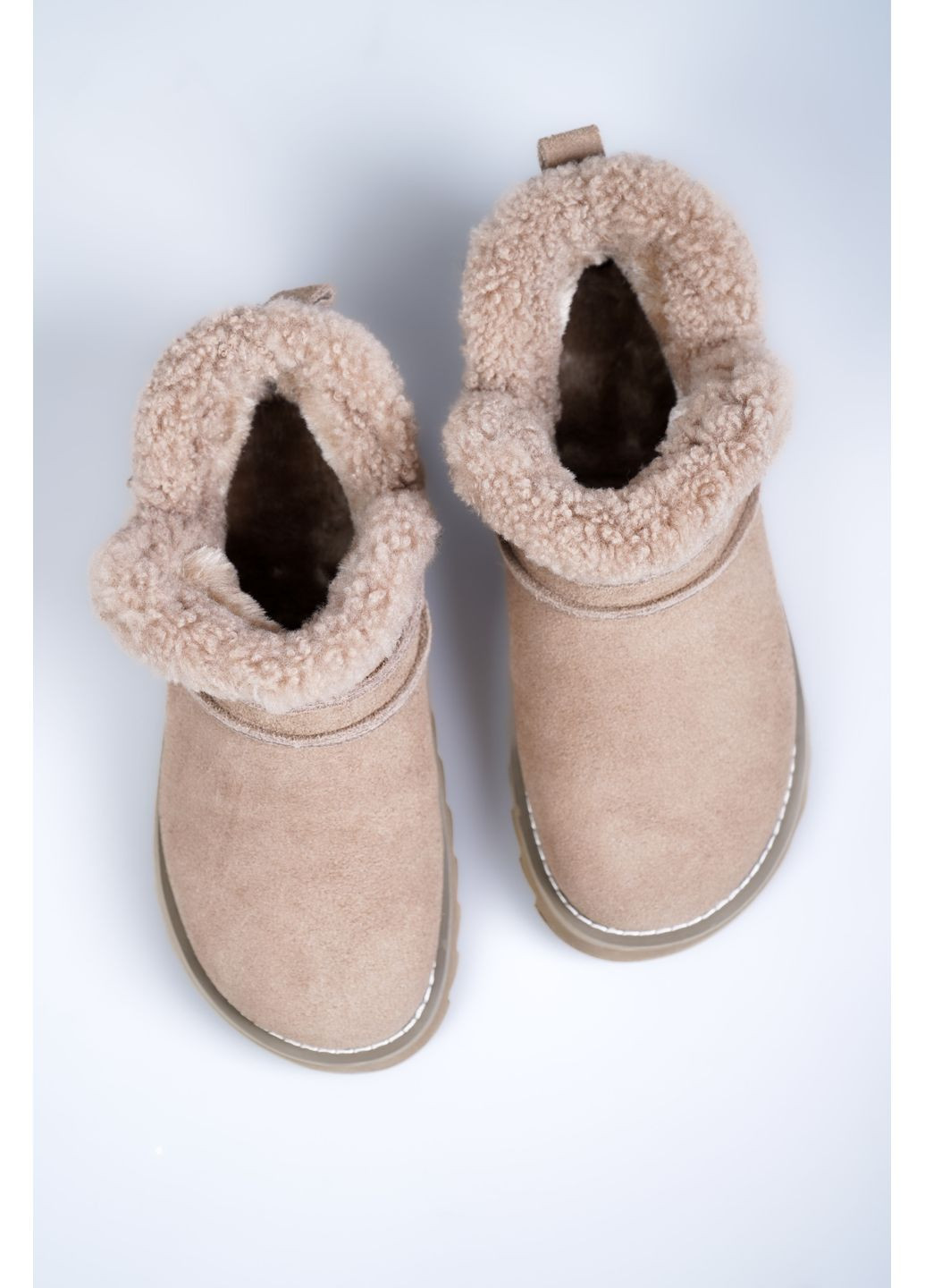 Угги женские V8A80057-3M натуральная замша бежевые 346637 Where Uwear (365776526)