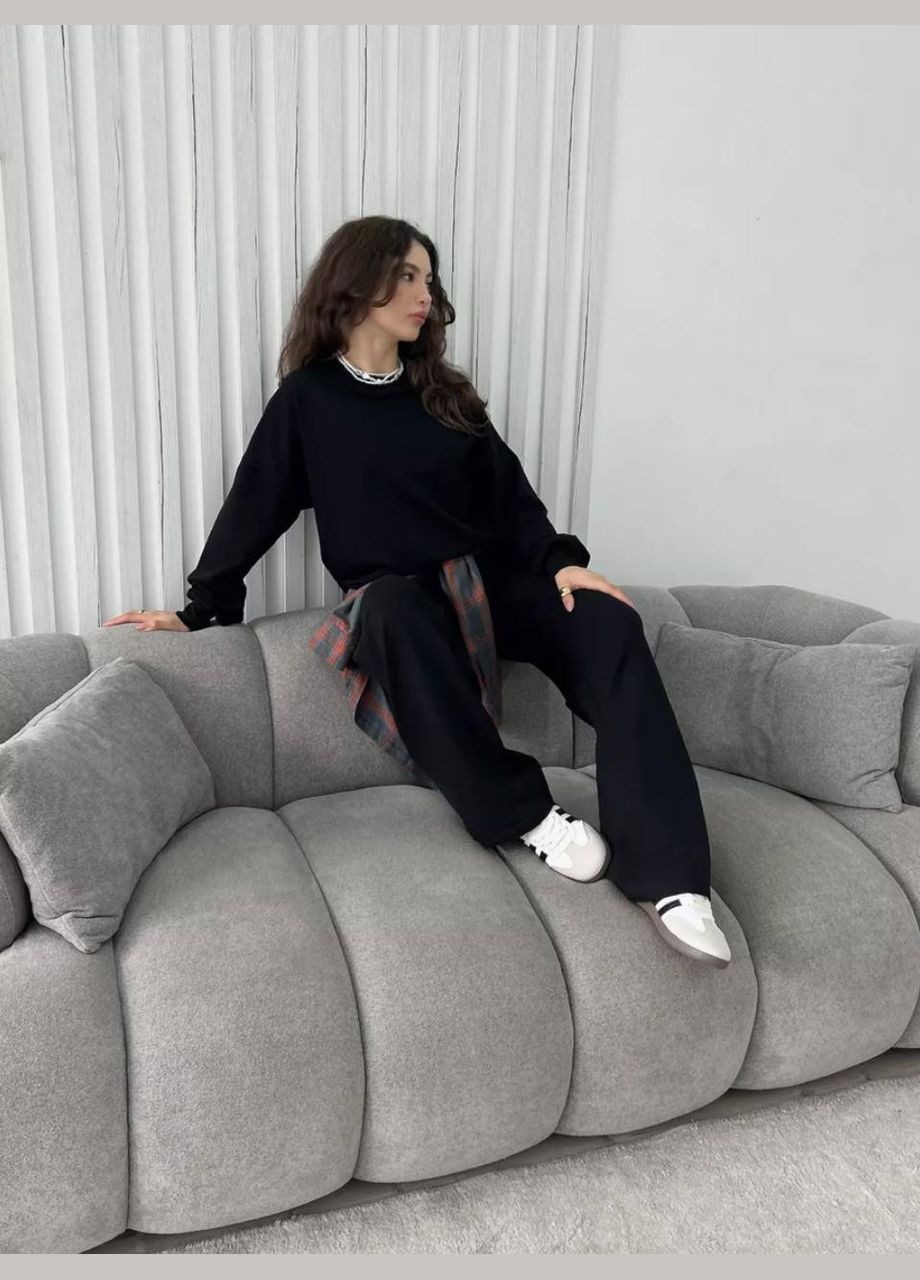 Чорний світшот жіночій Україна однотонний без декору (341862779)