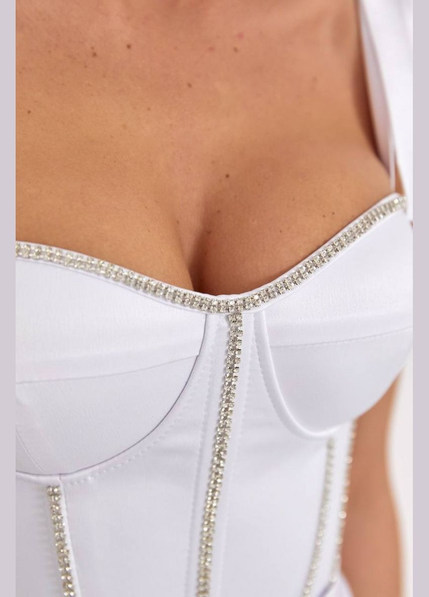 Белое вечернее платье а-силуэт First Woman однотонное