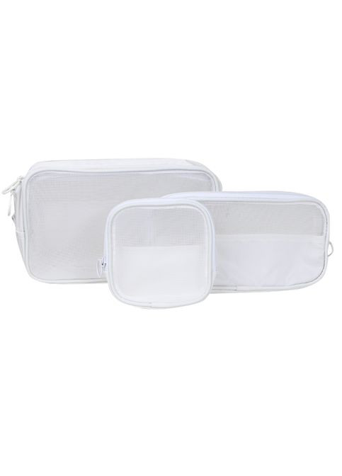Органайзер несесер із трьох косметичок для зберігання косметики компактний б'юті бокс переносний на блискавці White Lesko (360457016)