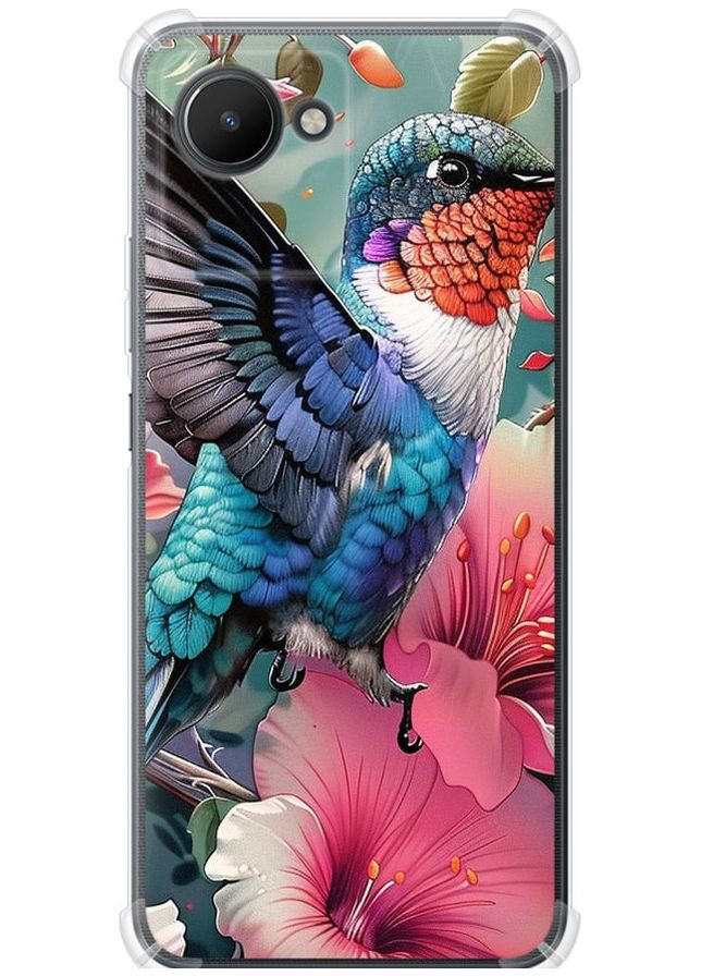 Силіконовий протиударний с посиленими кутами чохол 'Казкова колібрі' для Endorphone Realme C30 (285781119)