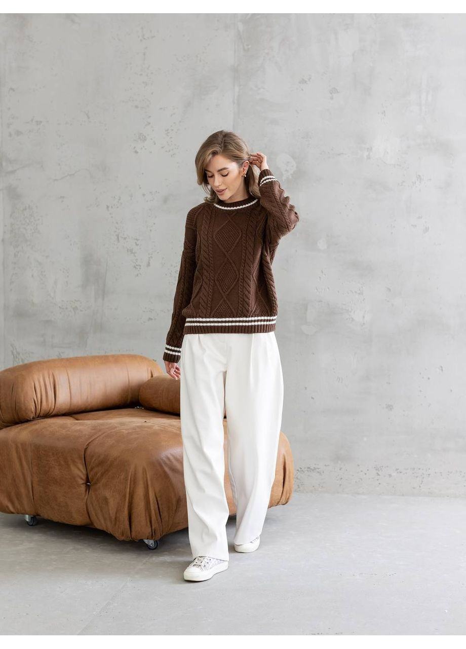 Коричневый демисезонный свитер женский Україна