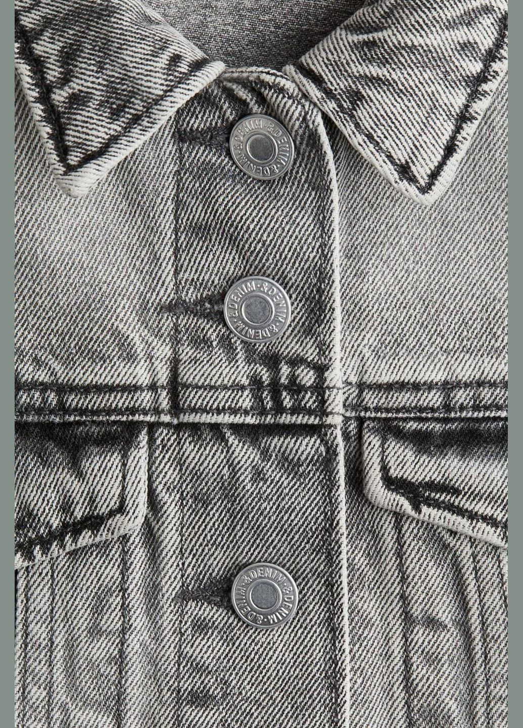 Сіра демісезонна дитяча джинсова куртка для дівчинки сірий (25072408) H&M