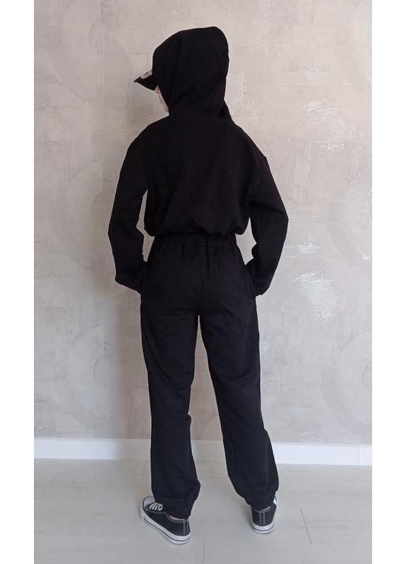 Теплый спортивный комбинезон с капюшоном Lidl чёрный спортивный, повседневный