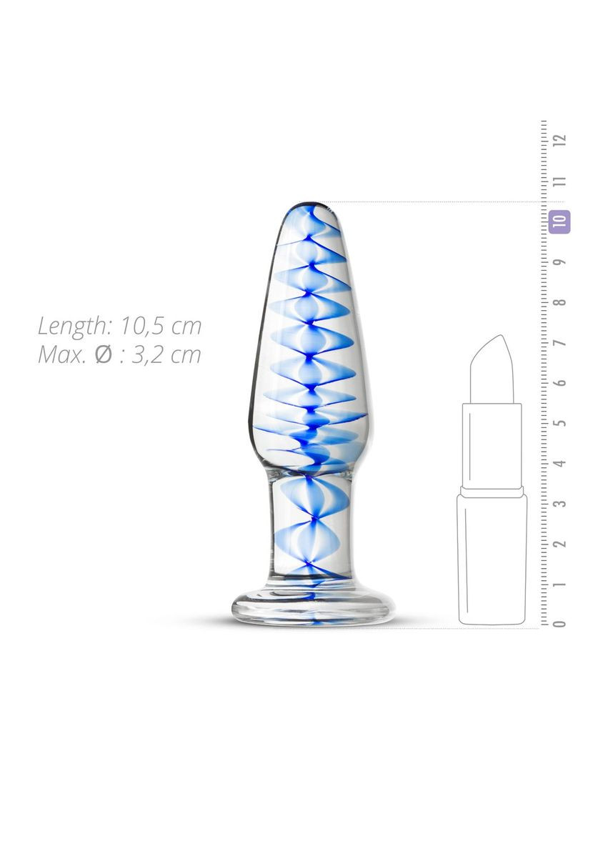 Стеклянная анальная пробка с внутренней спиралью Glass Buttplug No. 23 Gildo (369945845)