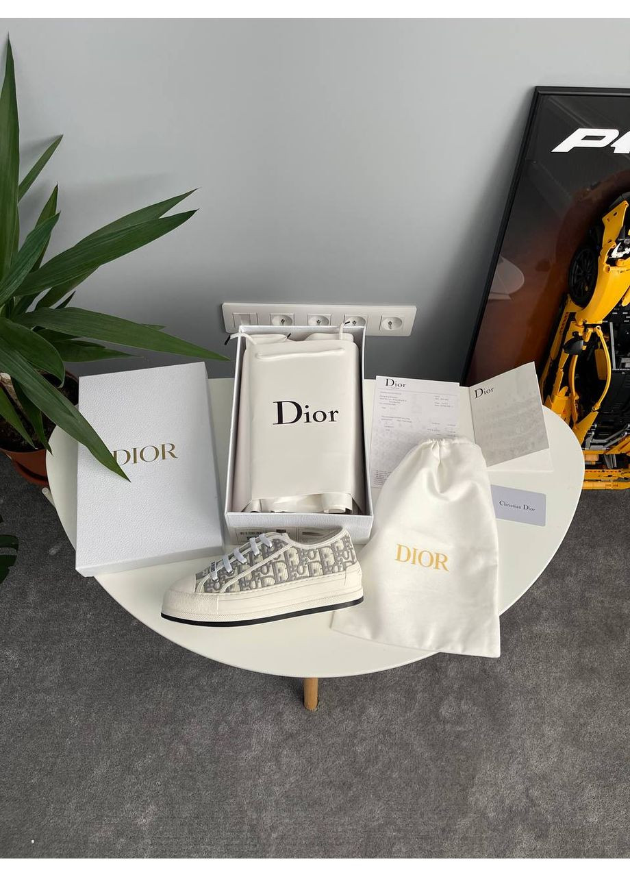 Кросівки жіночі Dior B23 White Grey Platform Premium | Діор Б32 Платформа білі No Brand білі демісезони (360894523)