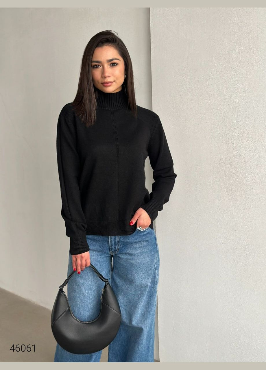 Чорний демісезонний светр жіночий базовий Liton