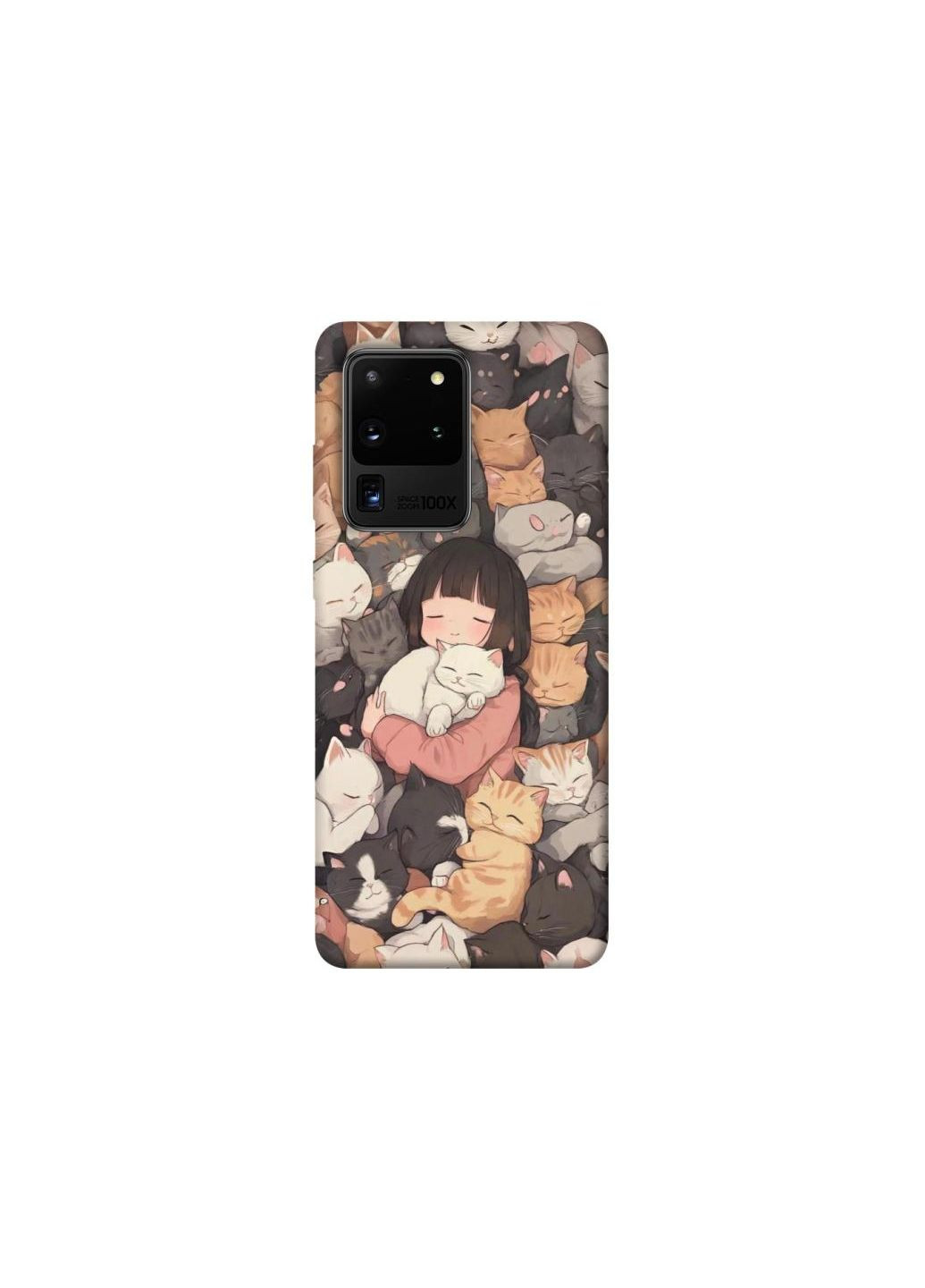 Чохол на Samsung Galaxy S20 Ultra Girl with cats Frontalka (352209266)