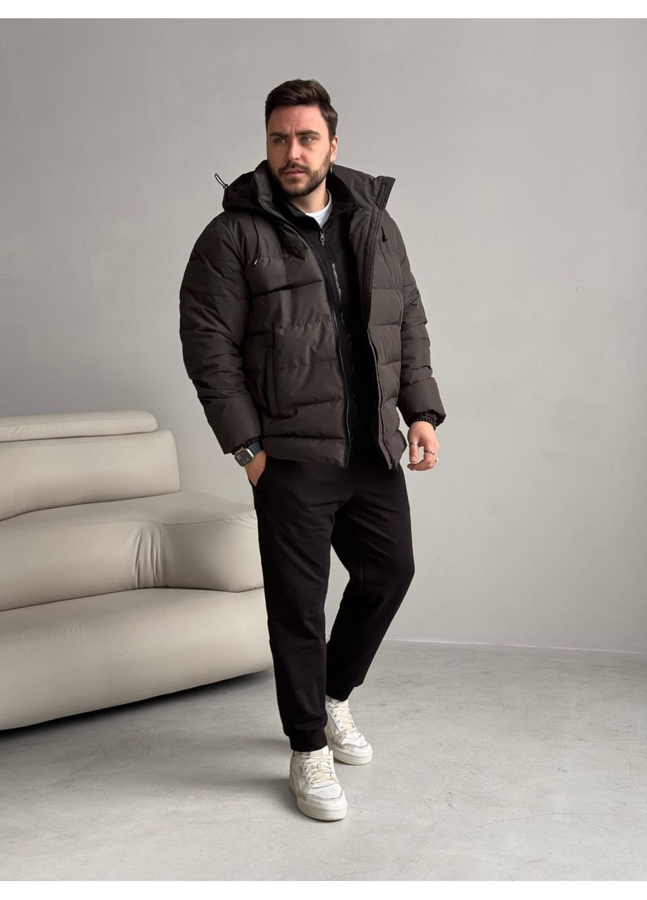 Куртка темний хакі Main + костюм Pull без капюшону чорний No Brand (350790610)