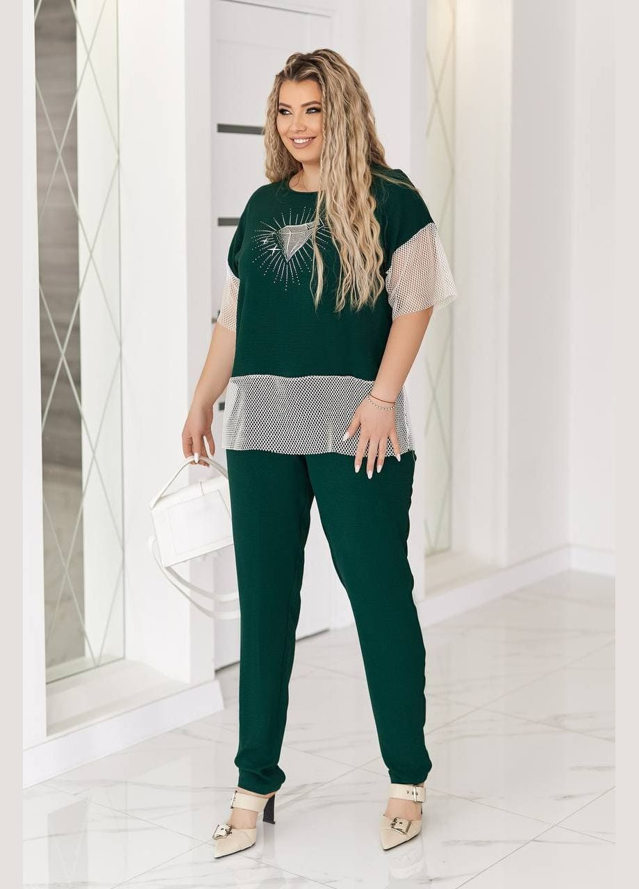 Жіночий костюм двійка з принтом кольору шоколад New Trend (332980544)