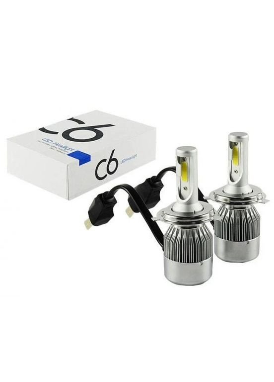 Комплект LED ламп C6-H4 Xenon для авто лампи для фар ближнє/дальнє світло 36 Вт Сірі No Brand (278633983)