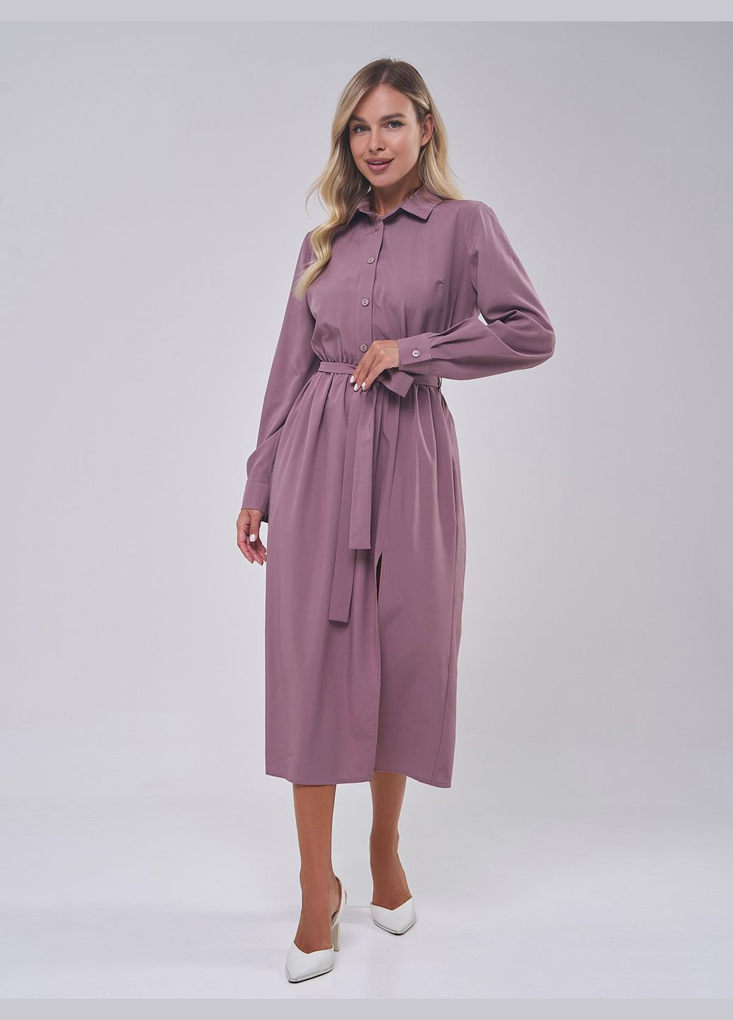 Коричневое повседневный платья рубашка ISSA PLUS однотонное