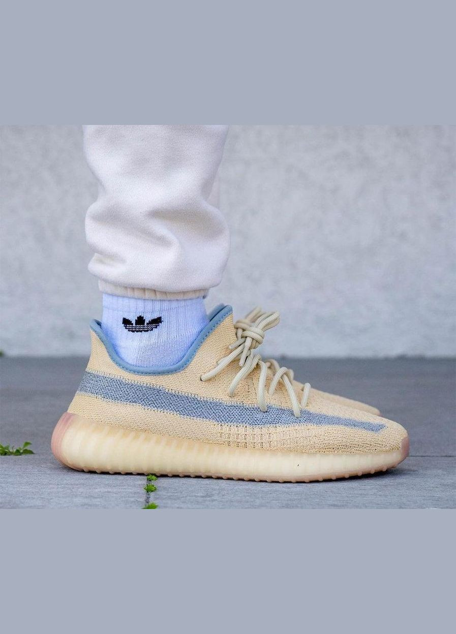 Белые кроссовки yeezy boost 350 v2 linen — fy5158 No Brand