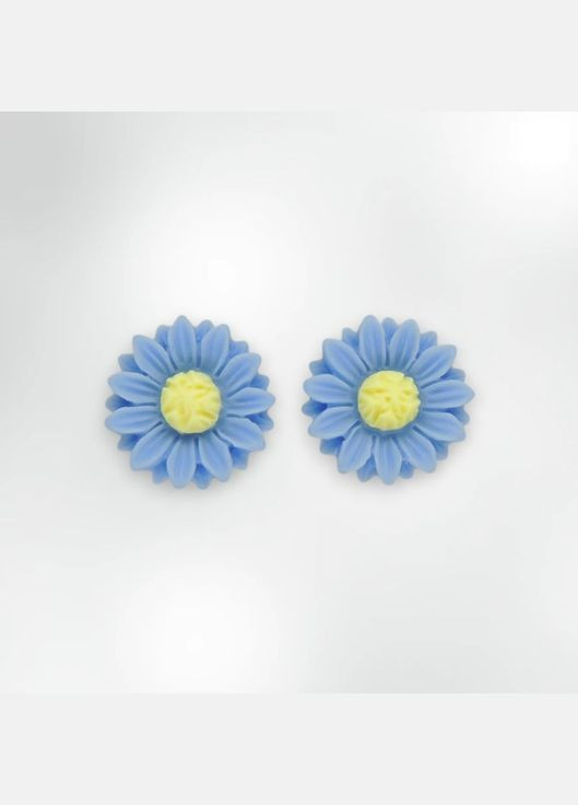 Чарівні дитячі сережки кліпси для дівчаток «Соняшник» у зелено-жовтому кольорі 1.5 см Liresmina Jewelry (326497024)