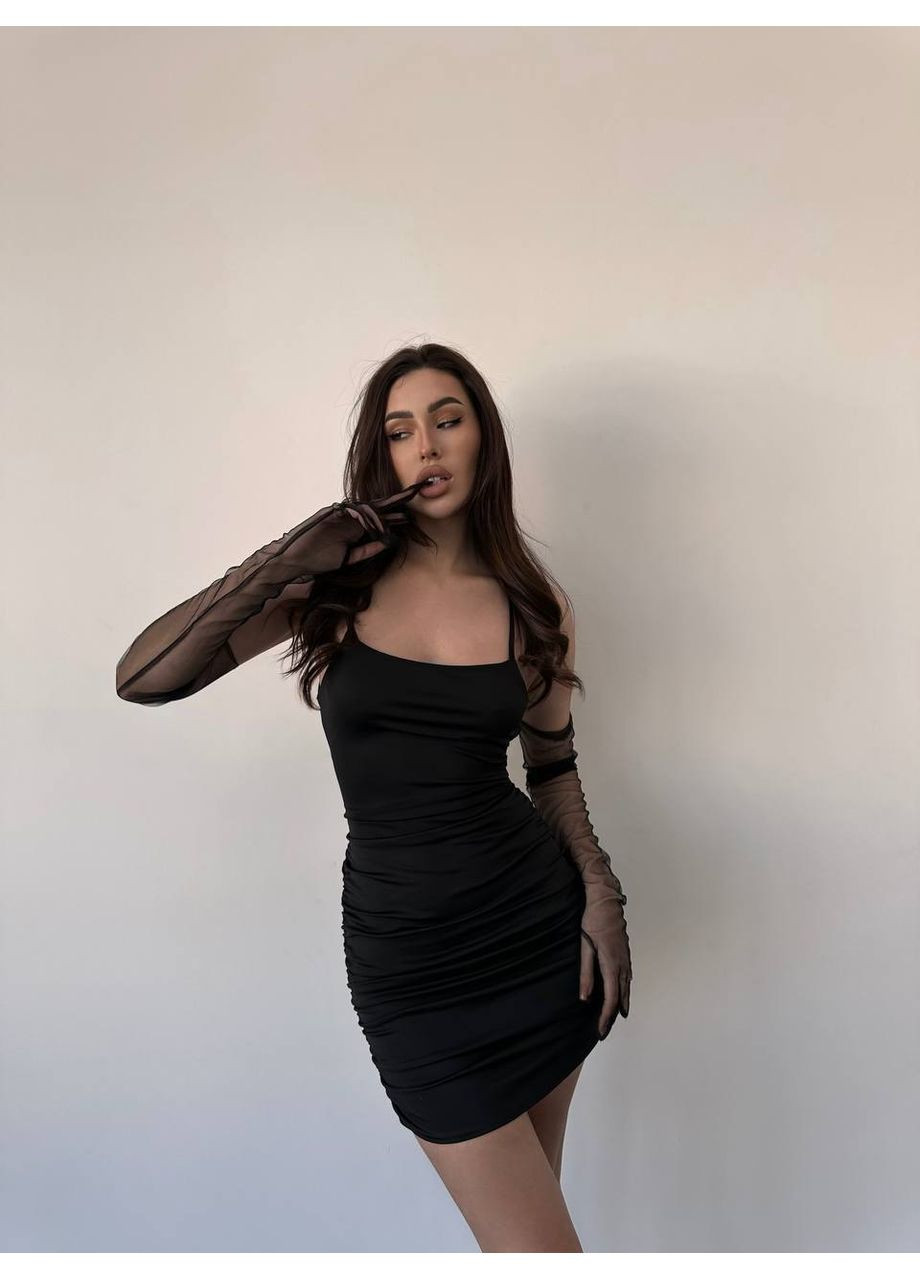 Черное праздничный платье Vione однотонное