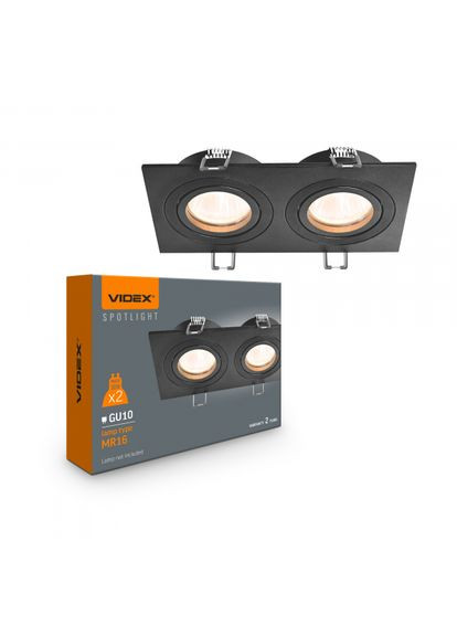 Светильник под лампу 2xGU10 врезной Черный (VLSPF23S-B) (VL-SPF23S-B) Videx (305755225)