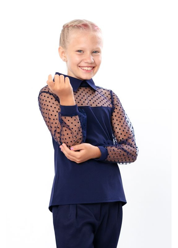 Блуза з мереживними рукавами HC (h001-6138-066) No Brand (307793615)