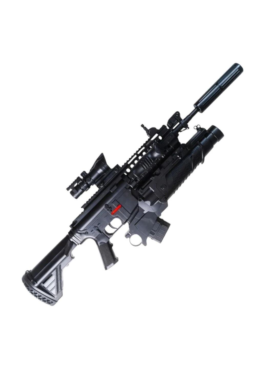 Игрушечный гель-бластер HK416 с подствольным модулем чёрный Mizi XS-1803A (390192600)