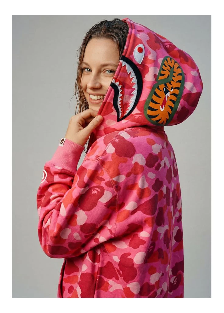 Худі рожевий Bape A Bathing Ape Shark Pink Camo Full Zip Hoodie Womens (385490451)