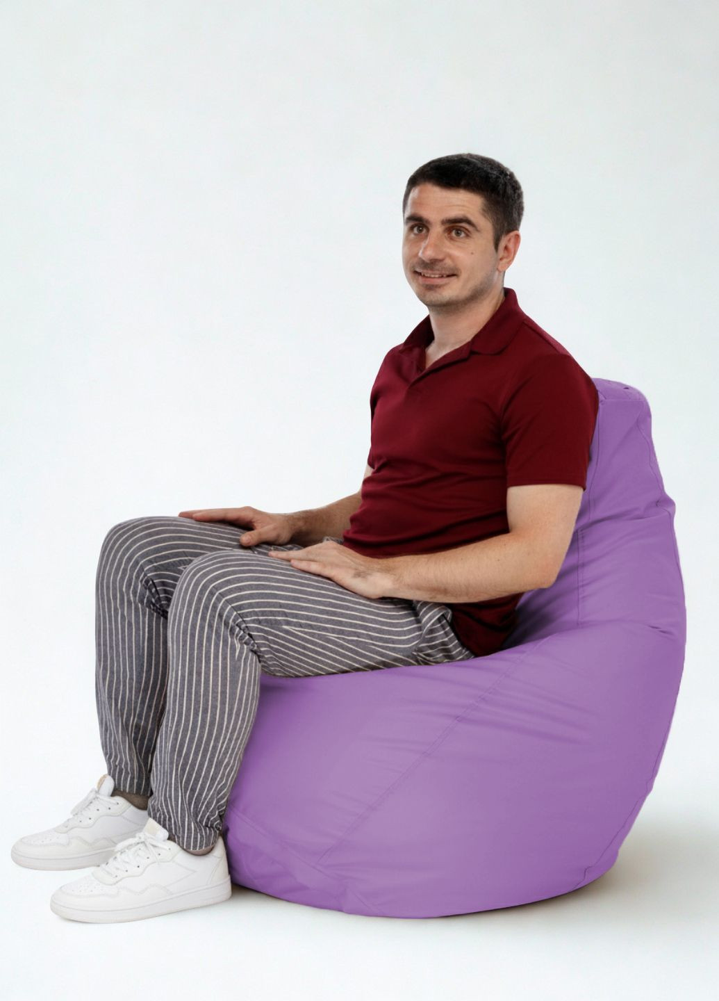 Крісло-мішок Груша Oxford M (115x75 см) Водовідштовхуючий Ліловий MrBean Груша M (370676414)