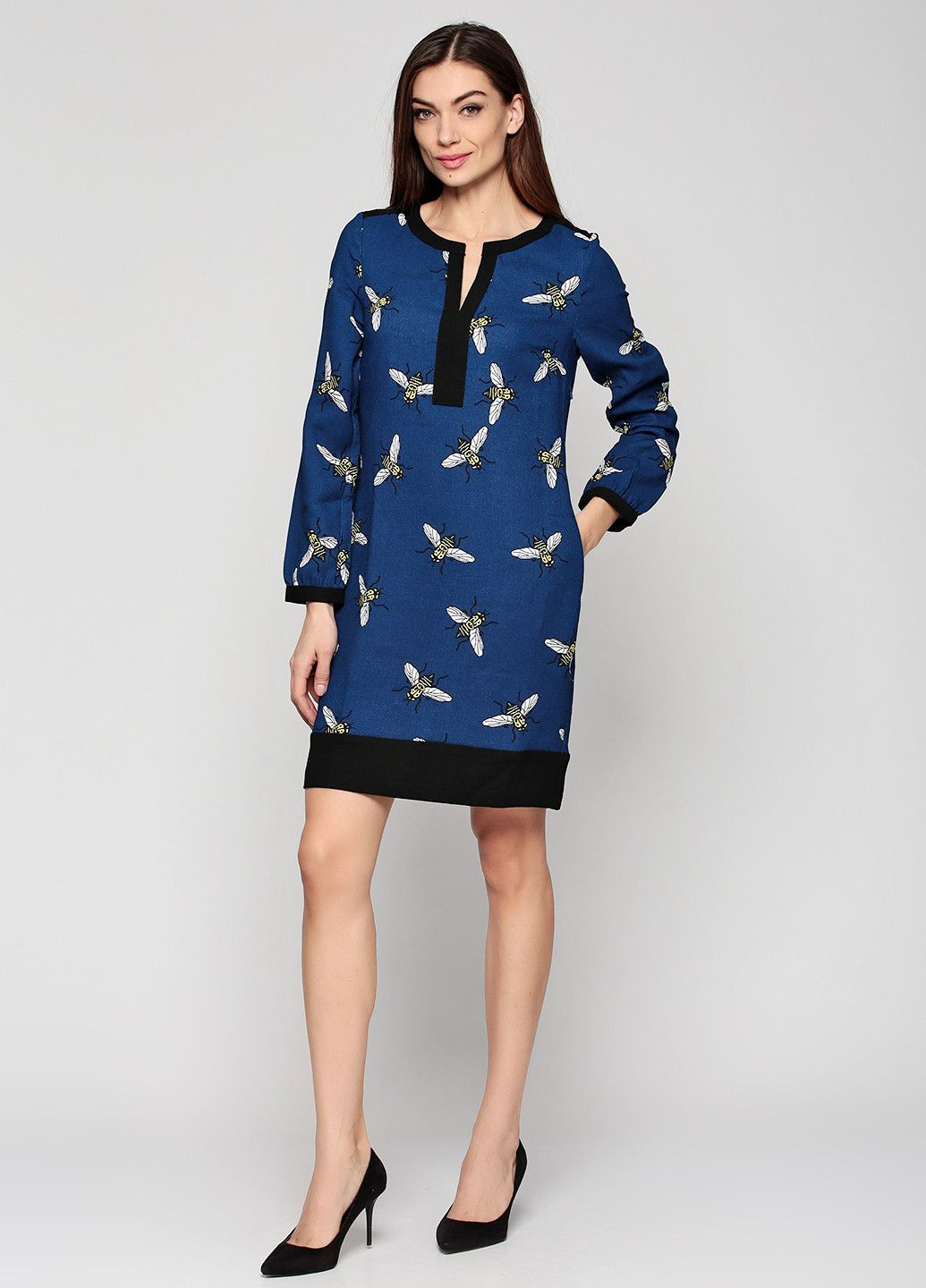 Синее повседневный платье черный Axel