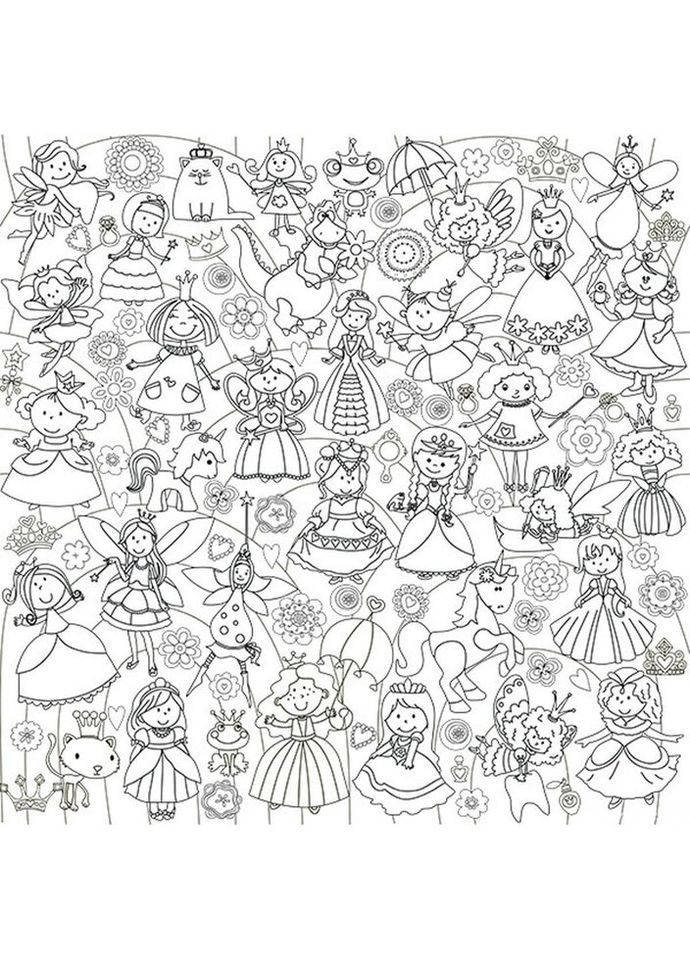 Обои-раскраски Принцессы 60*60 C-60013 Kolorit (324103980)