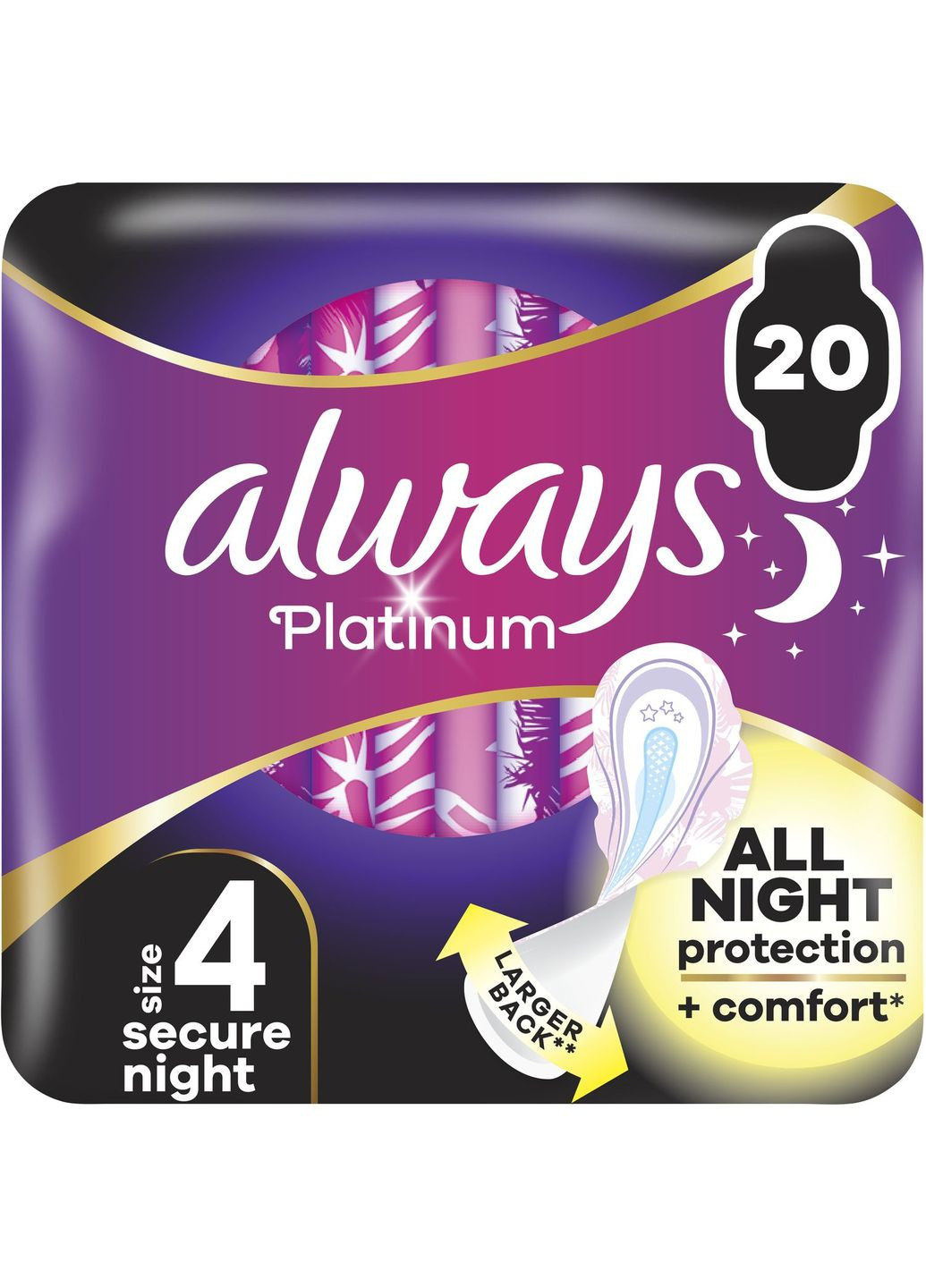Гигиеническая прокладка Platinum Secure Night, 20 шт. Always 8700216186797 (328261323)