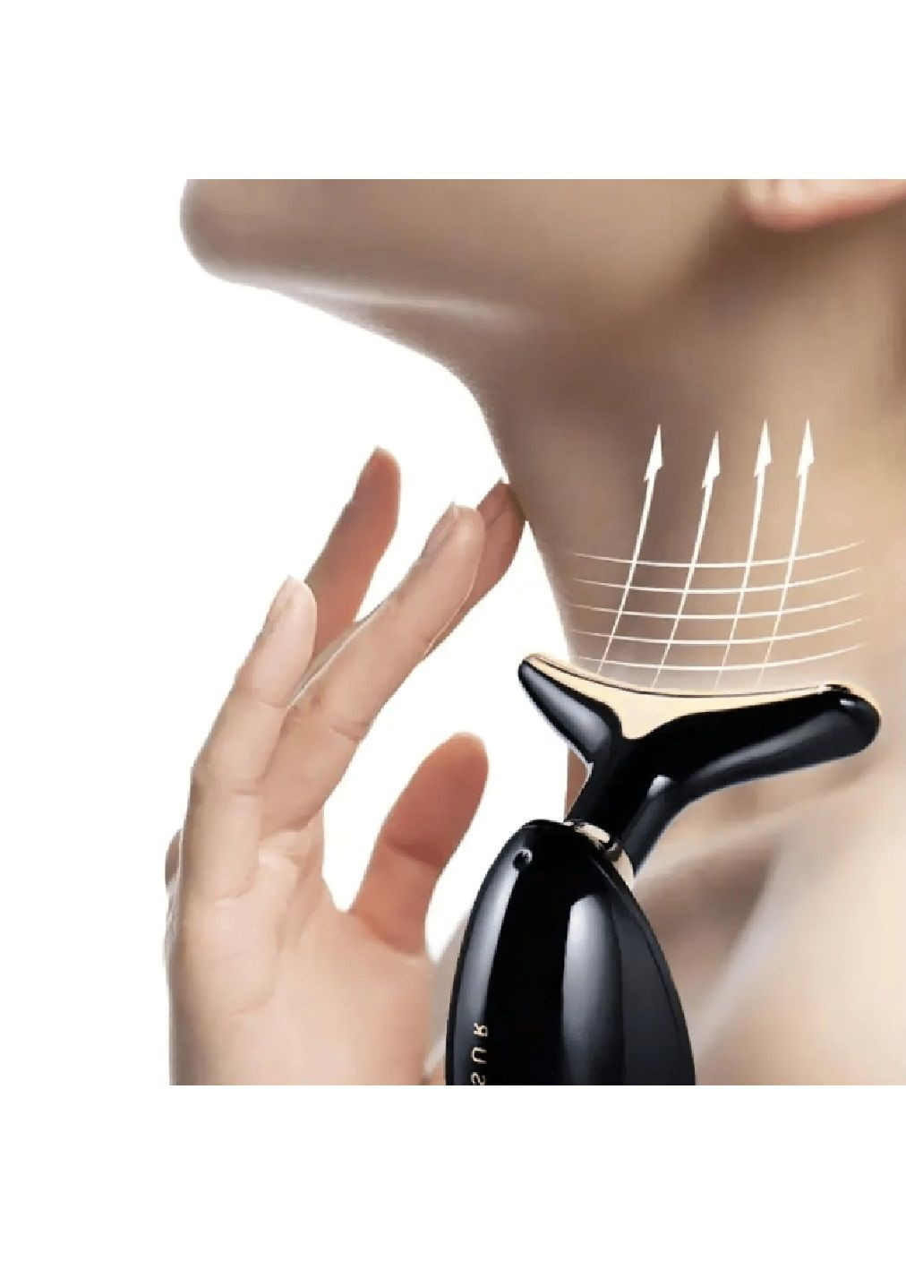 Мікрострумовий ліфтинг масажер для обличчя шиї з роботою від батарейок 3 режими 2.5 Вт 12х8.7 см (479774-Prob) Чорний Unbranded (323580124)