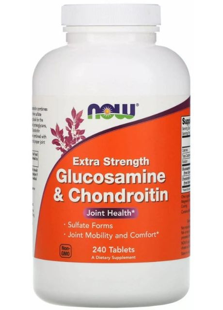 Глюкозамин и хондроитин Glucosamine & Chondroitin 240 таблеток Now Foods (357340599)