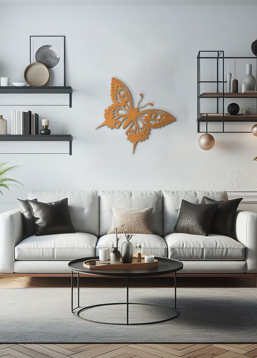 Декор для кімнати, сучасна картина на стіну "Політ метелика", декоративне панно 35х38 см Woodyard (292112270)