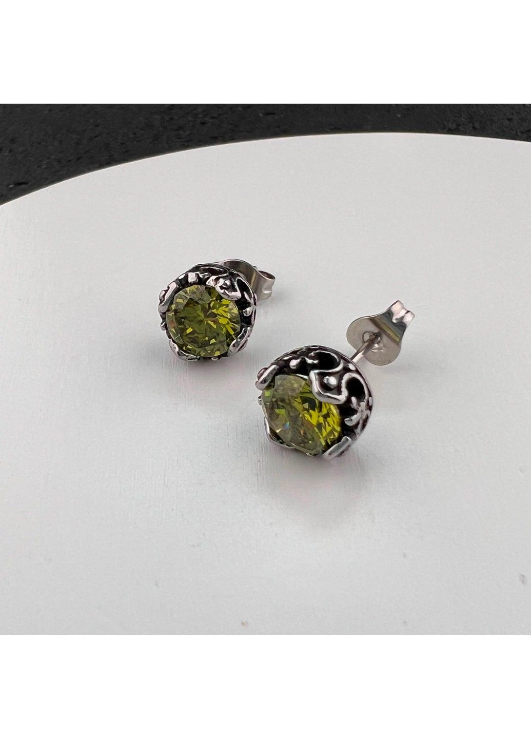 Готические панк серьги с камнем из медицинской стали ES-048 No Brand (299330478)