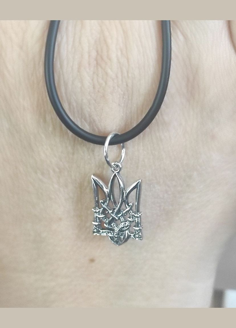Серебряный кулон "Тризуб с мечами" 925° пробы с чернением Серебряный Герб Украины Shiny 105 Спадщина (332621541)