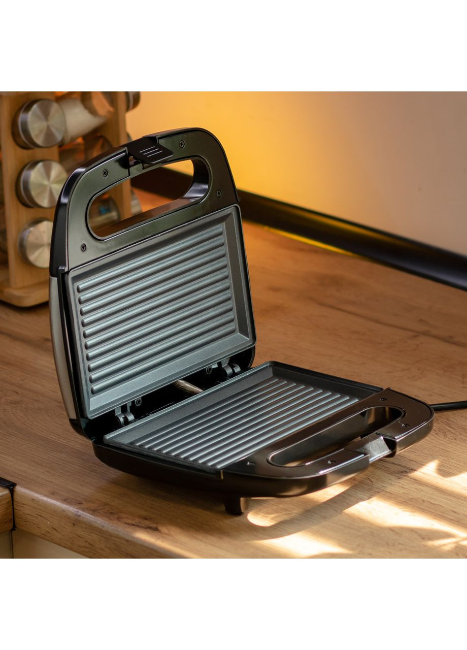 Електрогриль притискний з антипригарним покриттям 750 Вт для приготування їжі ProDobro (364191093)