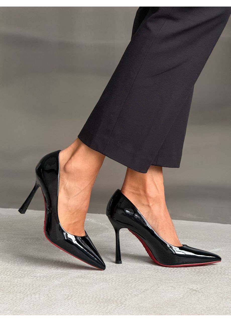 No Brand Женские лаковые туфли лодочки с красной подошвой на каблуке шпильке лодочки черный з искусственная кожа, — всесезон (361244329)