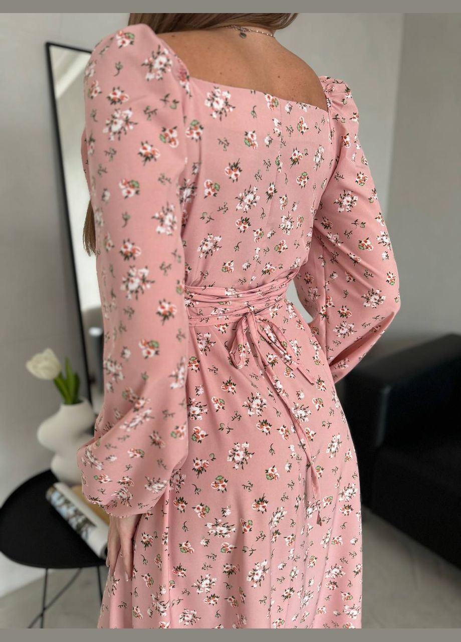Рожева жіноча сукня із софту колір пудра р.46/48 453063 New Trend