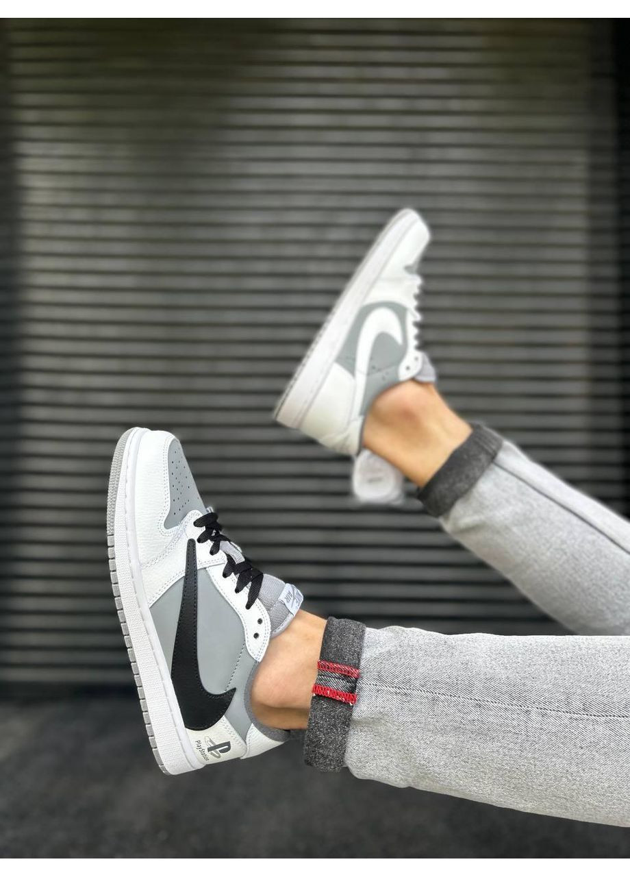 Білі Осінні кросівки чоловічі nike sb x travis scott x playstation найк сб данк No Brand