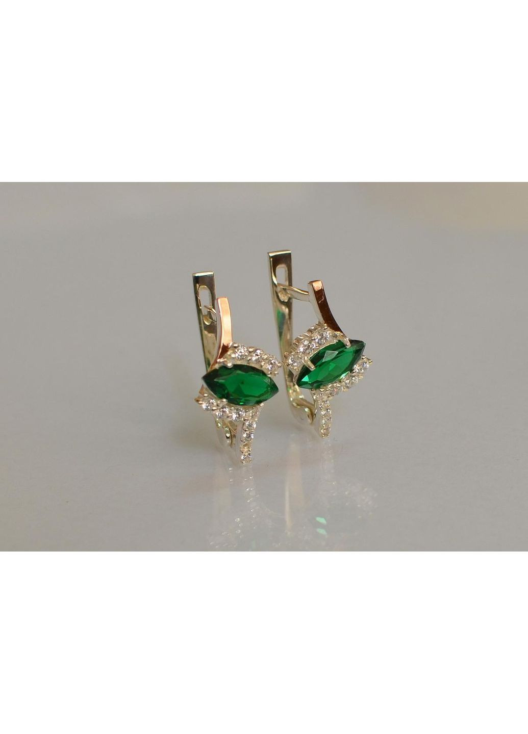 Серебряные серьги с золотыми вставками Silver Style (367112166)